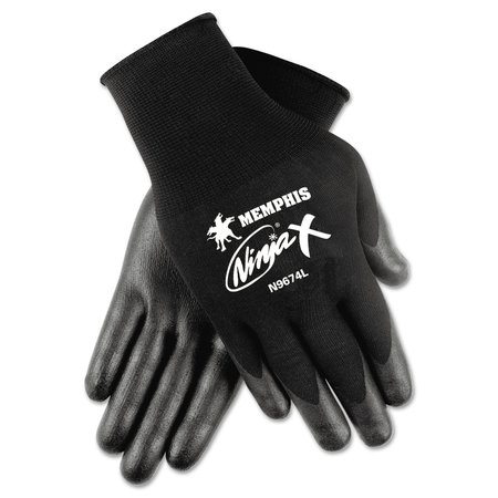 Mcr Safety Ninja x Bi-Polymer Coated Gloves, X-Large, Black, Pair PR N9674XL